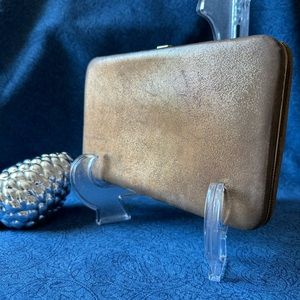 Banana Republic Gold Iridescent Leather Clutch Wallet & Passport Cover